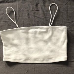 Plain white cropped tank top